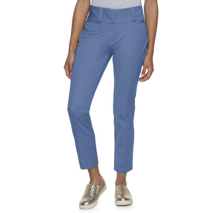 Juniors' Candie's&reg; Marilyn Ankle Pants, Girl's, Size: 11, Blue (navy)