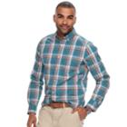 Men's Sonoma Goods For Life&trade; Flexwear Modern-fit Stretch Poplin Button-down Shirt, Size: Xxl, Green