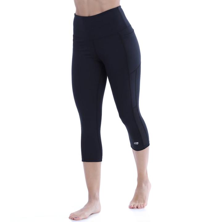 Women's Marika Brooke High-waisted Tummy Control Capri Leggings, Size: Medium, Black