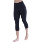 Women's Marika Brooke High-waisted Tummy Control Capri Leggings, Size: Medium, Black