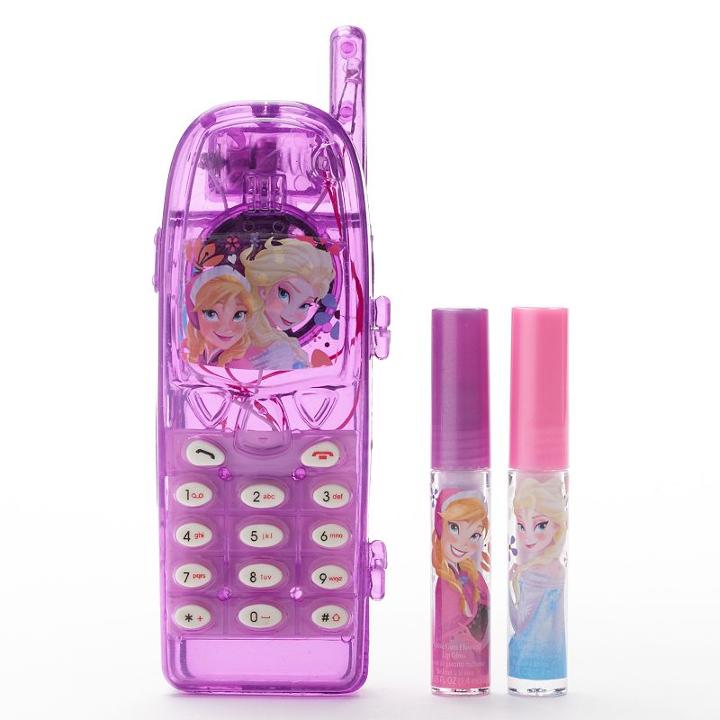 Disney Frozen Girls Light-up Cell Phone Lip Gloss Case, Multicolor