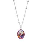 Sterling Silver Pressed Flower Guardian Angel Pendant Necklace, Women's, Size: 24, Multicolor