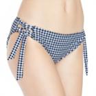 Mix And Match Gingham Side-tie Hipster Bikini Bottoms, Teens, Size: Medium, Black
