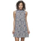 Juniors' Speechless Mock Neck Print Shift Dress, Girl's, Size: Xs, Med Blue