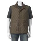Men's Towne Diamond Quilted Vest, Size: Large, Med Green