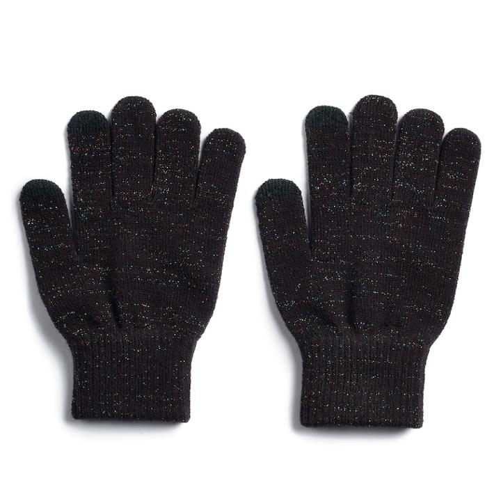 Women's So&reg; Lurex Tech Knit Gloves, Black