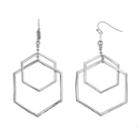 Coco Lane Double Hexagon Drop Earrings, Women's, Grey