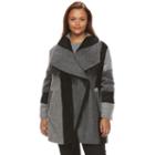 Plus Size D.e.t.a.i.l.s Plaid Shawl Collar Wool Blend Coat, Women's, Size: 2xl, Multicolor