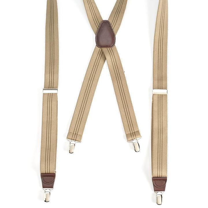 Men's Wembley Striped Suspenders, Green Oth