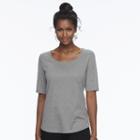 Women's Croft & Barrow&reg; Essential Scoopneck Tee, Size: Xl, Med Grey
