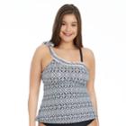 Plus Size Island Soul Curve Geometric One-shoulder Tankini Top, Women's, Size: 1xl, Oxford