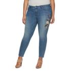 Plus Size Jennifer Lopez Embroidered Skinny Jeans, Women's, Size: 20 W, Med Blue