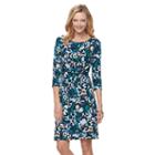 Women's Dana Buchman Printed Knot-front Dress, Size: Large, Med Green