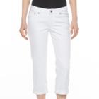 Women's Apt. 9&reg; White Embellished Capri Jeans, Size: 14