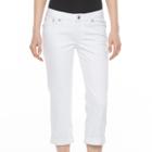 Women's Apt. 9&reg; White Embellished Capri Jeans, Size: 14