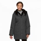 Women's Croft & Barrow&reg; Hooded Paisley Puffer Jacket, Size: Large, Grey