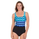 Women's Reebok Thunderstruck One-piece Swimsuit, Size: 14, Blue