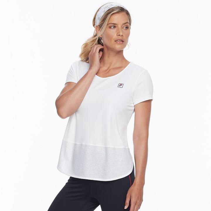 Women's Fila Sport&reg; Mesh Block Short Sleeve Tee, Size: Small, Natural