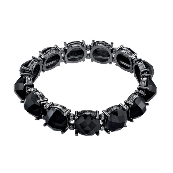 1928 Black Bead Stretch Bracelet, Women's, Size: 7