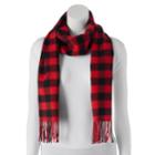 Softer Than Cashmere Buffalo Check Fringed Oblong Scarf, Women's, Red
