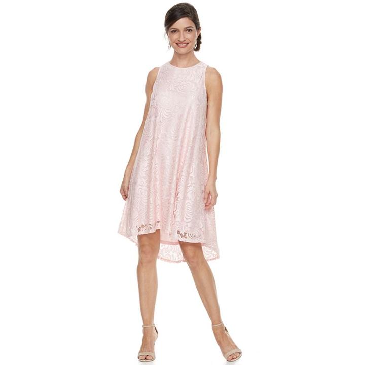 Women's Zac And Rachel Sleeveless A-line Lace Dress, Size: Small, Pink Other