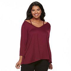 Juniors' Plus Size So&reg; Strappy Swing Tee, Teens, Size: 3xl, Red