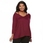 Juniors' Plus Size So&reg; Strappy Swing Tee, Teens, Size: 3xl, Red