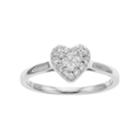 10k White Gold 1/4 Carat T.w. Diamond Heart Cluster Ring, Women's, Size: 7