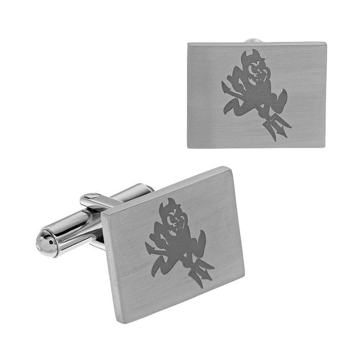 Fiora Stainless Steel Arizona State Sun Devils Team Logo Cuff Links, Men's, Multicolor