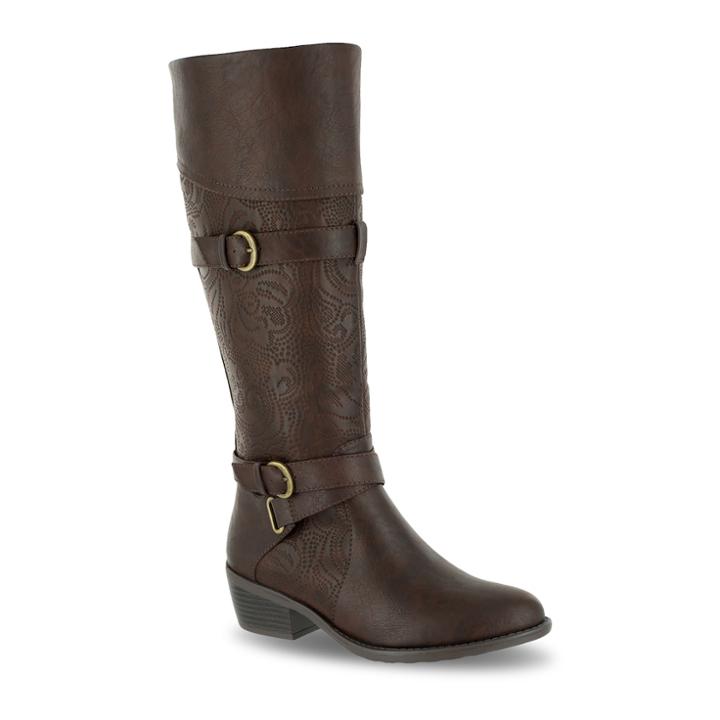 Easy Street Kelsa Women's Knee High Boots, Size: 5.5 Med, Med Brown