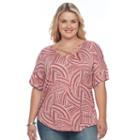 Plus Size Apt. 9&reg; Strappy Dolman V-neck Top, Women's, Size: 3xl, Pink