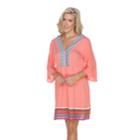 Women's White Mark Gabrielle Embroidered Gauze Dress, Size: Small, Light Pink