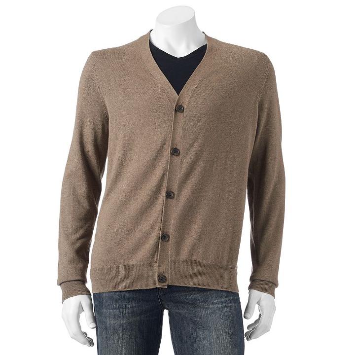 Big & Tall Croft & Barrow&reg; Classic-fit 12gg Cardigan, Men's, Size: 3xl Tall, Med Grey