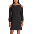 Women's Chaps Cold-shoulder Shift Dress, Size: Xs, Black