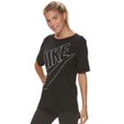 Women's Nike Sportswear Swoosh Graphic Tee, Size: Xl, Grey (charcoal)