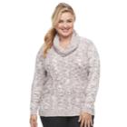 Plus Size Croft & Barrow&reg; Space-dyed Cowlneck Sweater, Women's, Size: 2xl, Brt Pink