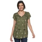 Women's Sonoma Goods For Life&trade; Pintuck Tee, Size: Medium, Green