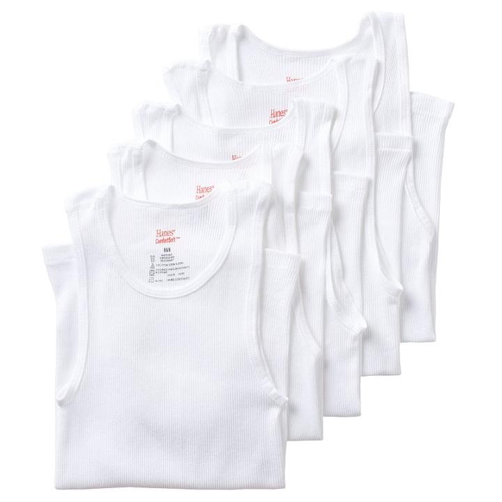 Boys Hanes Ultimate 5-pack Tank, Boy's, Size: Xl, White