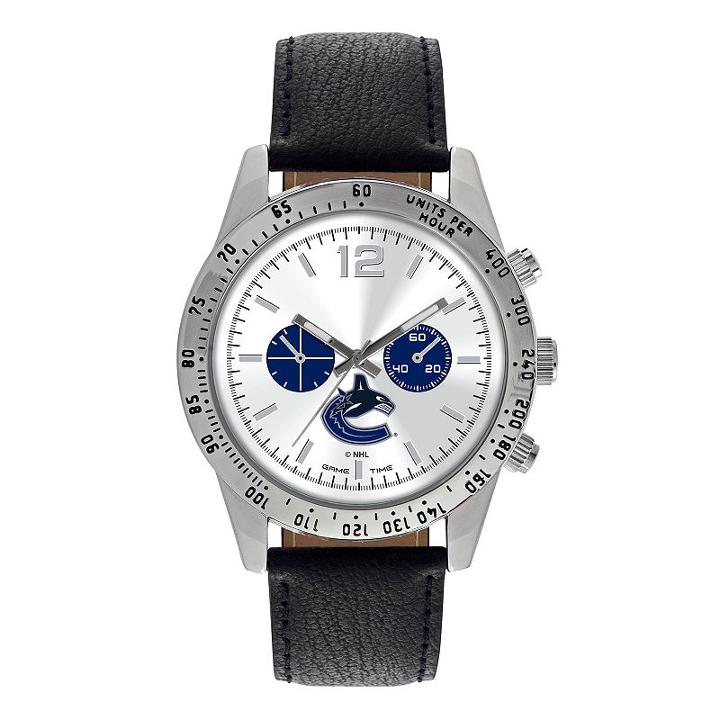 Men's Game Time Vancouver Canucks Letterman Watch, Black