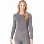 Plus Size Cuddl Duds Stretch Fleece Top, Women's, Size: 2xl, Grey (charcoal)
