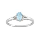 Sky Blue Topaz & Diamond Accent Sterling Silver Ring, Women's, Size: 8