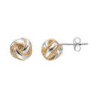 24k Gold Over Silver & Sterling Silver Love Knot Stud Earrings, Women's, Multicolor