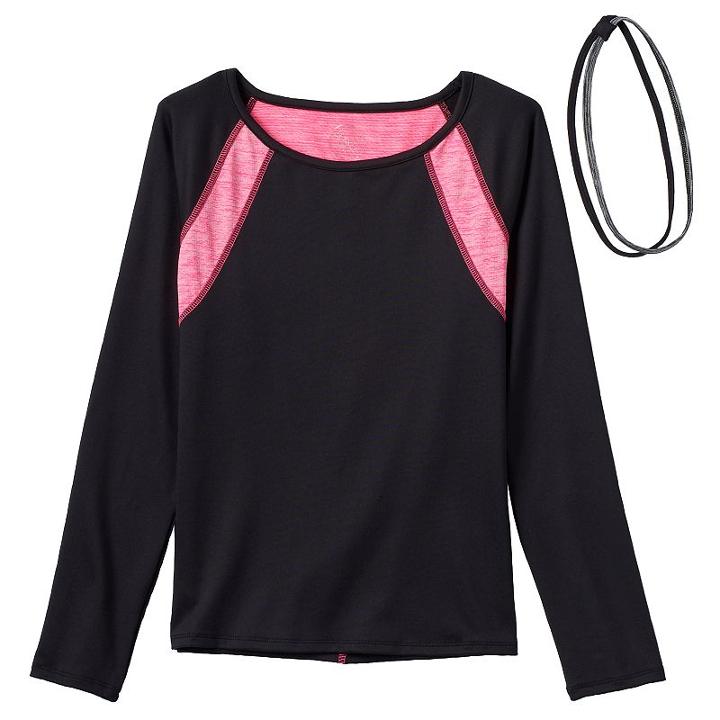 Girls 7-16 & Plus Size So&reg; Long Sleeve Top & Headband Set, Girl's, Size: 14 1/2, Oxford