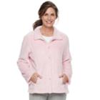 Women's Croft & Barrow&reg; Pajamas: Plush Pile Jacket, Size: Large, Brt Pink