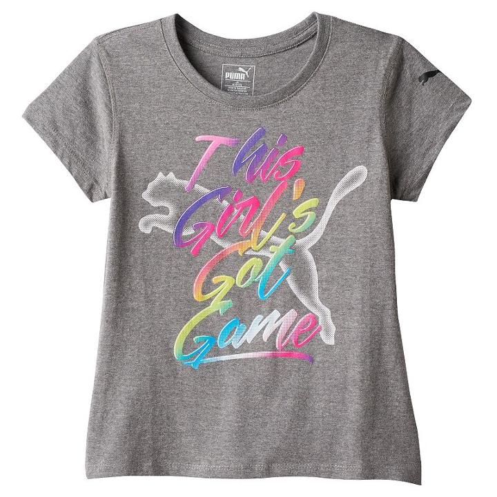 Girls 7-16 Puma This Girl's Got Game Tee, Size: Xl, Grey Other