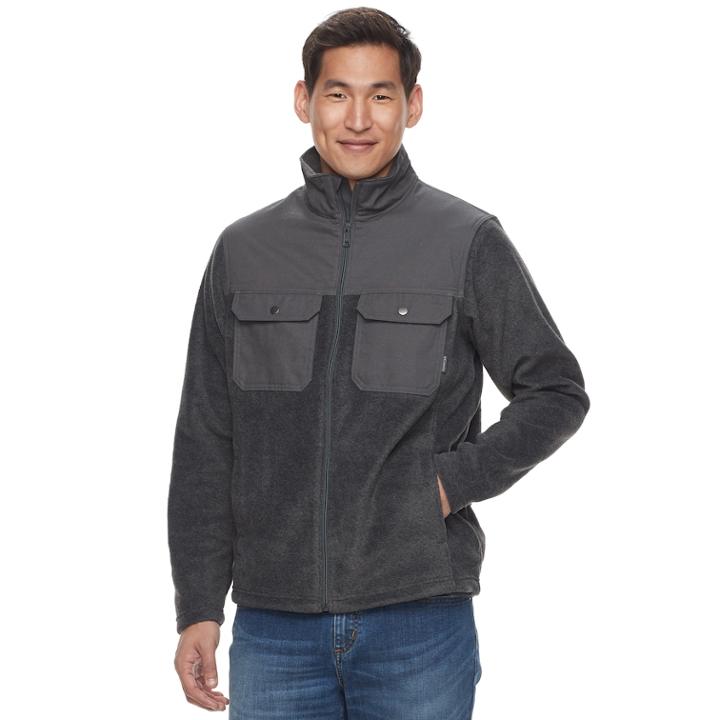 Big & Tall Men's Columbia Flattop Ridge Omni-wick Fleece Jacket, Size: L Tall, Med Grey