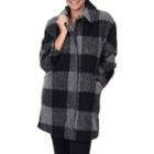 Women's Fleet Street Cocoon Plaid Wool-blend Coat, Size: Large, Multicolor