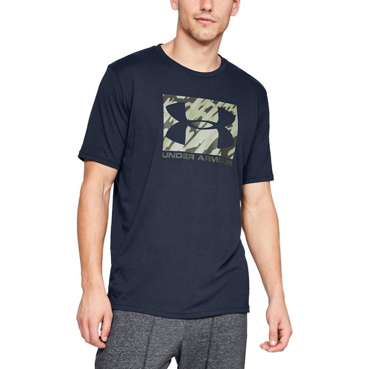 Men's Under Armour Boxed Logo Sportstyle Tee, Size: Xl, Dark Blue