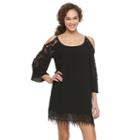 Women's Nina Leonard Cold-shoulder Shift Dress, Size: Xl, Black