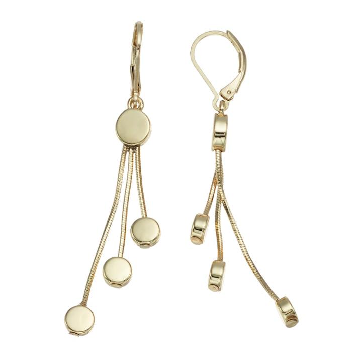 Dana Buchman Disc Chain Nickel Free Tassel Drop Earrings, Women's, Gold